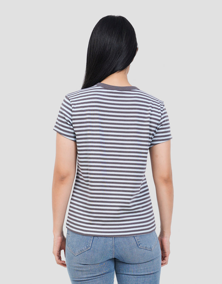 NEVADA STRIPE PRINT KAOS WANITA