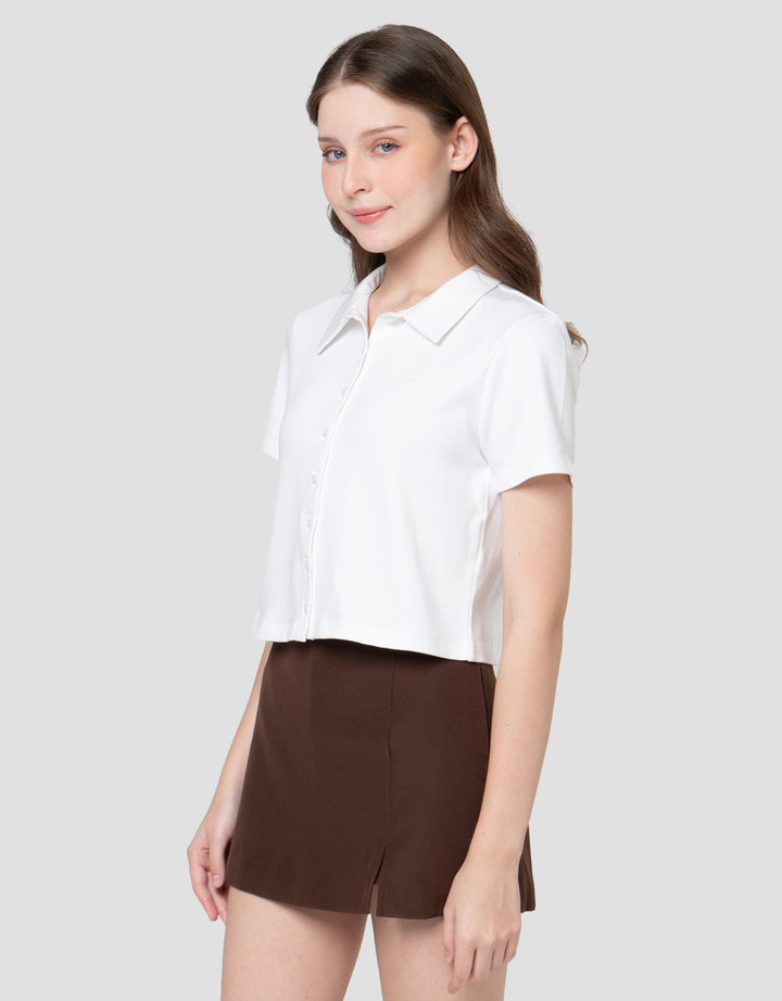 NEVADA SOLID RIB KAOS KERAH WANITA