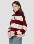 NEVADA FLAT KNIT STRIPE BOXY SWEATER WANITA