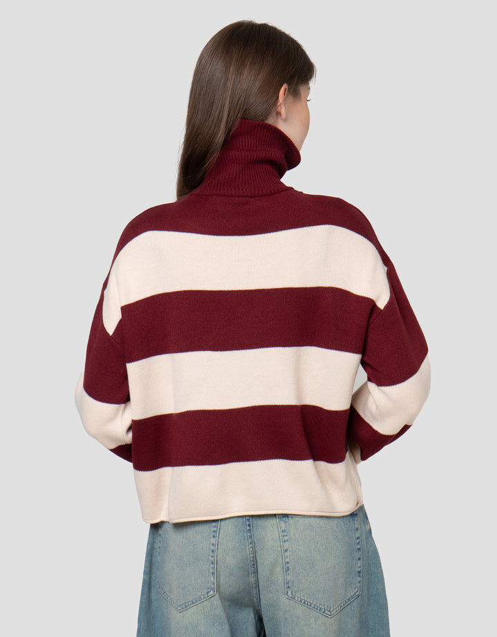 NEVADA FLAT KNIT STRIPE BOXY SWEATER WANITA