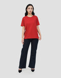 CONNEXION KNIT ENZYME BASIC KAOS LENGAN PENDEK WANITA