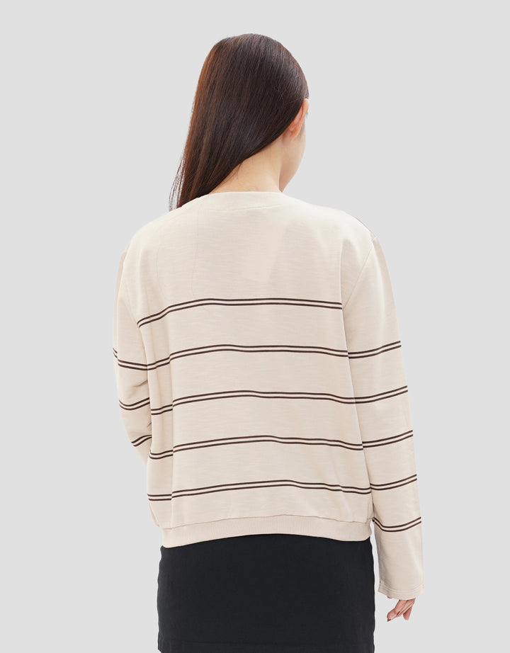 CONNEXION CLUB STRIPE V NECK CARDIGAN WANITA