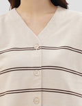 CONNEXION CLUB STRIPE V NECK CARDIGAN WANITA