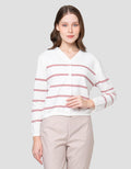 CONNEXION CLUB STRIPE V NECK CARDIGAN WANITA