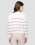 CONNEXION CLUB STRIPE V NECK CARDIGAN WANITA