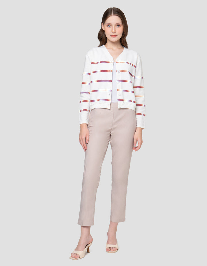 CONNEXION CLUB STRIPE V NECK CARDIGAN WANITA
