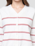 CONNEXION CLUB STRIPE V NECK CARDIGAN WANITA