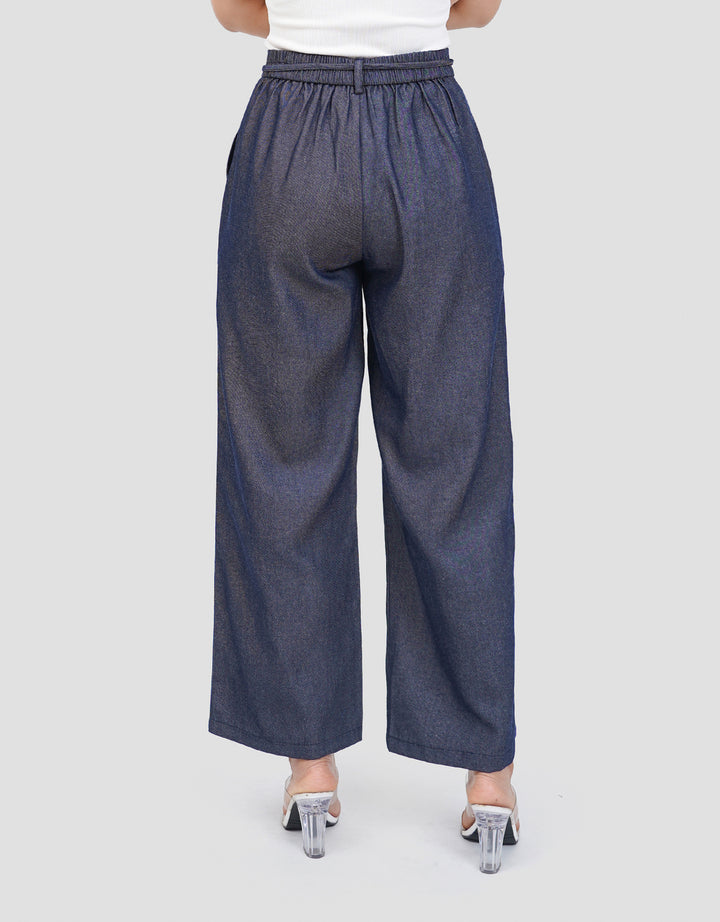 CONNEXION DRAWSTRING AND ELASTIC BACK LOOSE FIT CELANA JEANS WANITA
