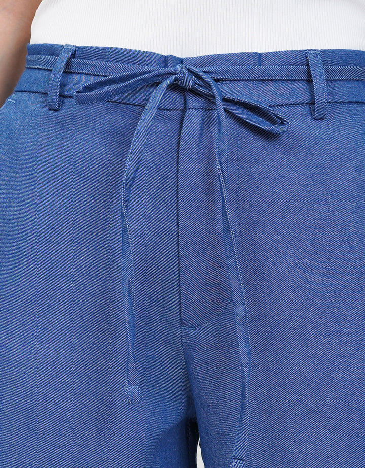 CONNEXION DRAWSTRING AND ELASTIC BACK LOOSE FIT CELANA JEANS WANITA