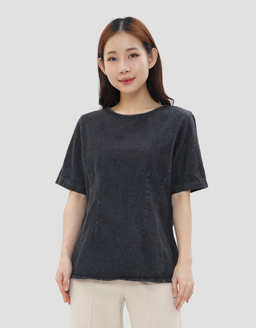 CONNEXION FITTED WAIST BLOUSE WANITA
