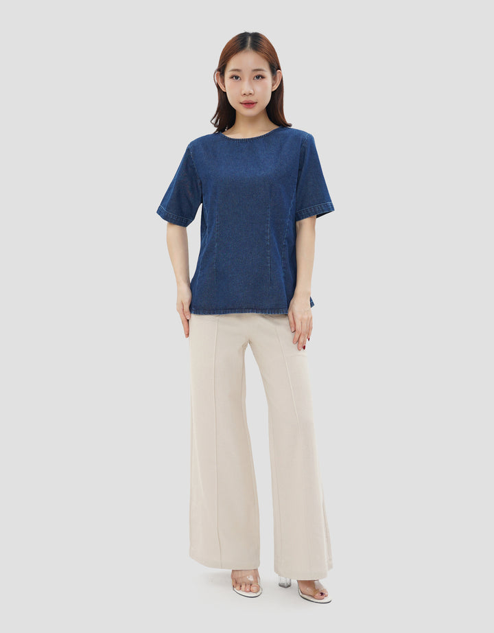 CONNEXION FITTED WAIST BLOUSE WANITA