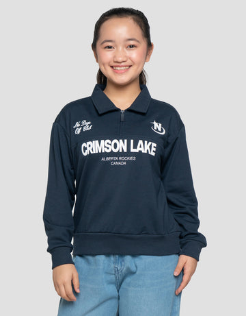 NEVADA ZIPPER CRIMSON LAKE SWEATER ANAK PEREMPUAN