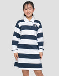 NEVADA RUGBY APLIKASI BEAR MIDI DRESS ANAK PEREMPUAN