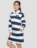 NEVADA RUGBY APLIKASI BEAR MIDI DRESS ANAK PEREMPUAN