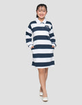 NEVADA RUGBY APLIKASI BEAR MIDI DRESS ANAK PEREMPUAN