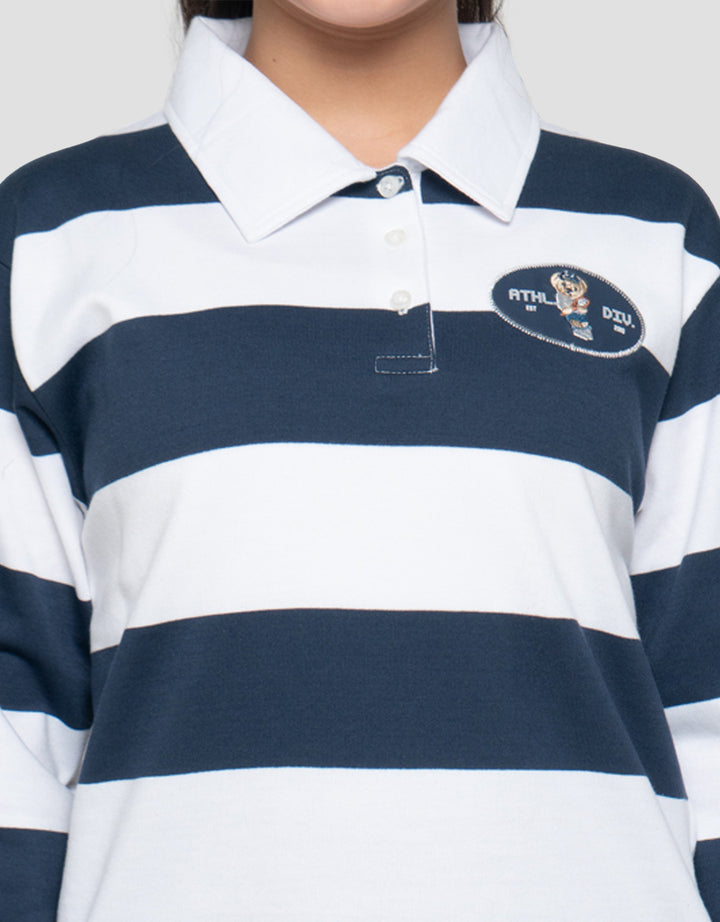 NEVADA RUGBY APLIKASI BEAR MIDI DRESS ANAK PEREMPUAN