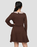 NEVADA RIB WITH CHECKED COLLAR MIDI DRESS ANAK PEREMPUAN