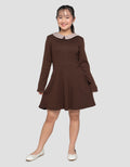 NEVADA RIB WITH CHECKED COLLAR MIDI DRESS ANAK PEREMPUAN
