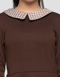 NEVADA RIB WITH CHECKED COLLAR MIDI DRESS ANAK PEREMPUAN