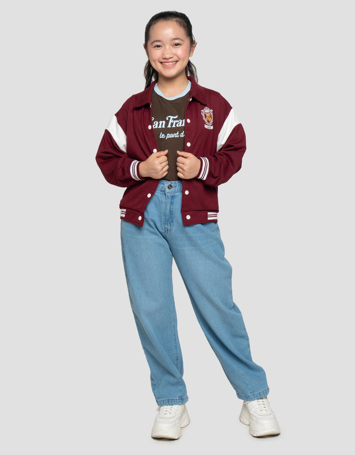 NEVADA BORDIR BEAR JAKET VARSTIY ANAK PEREMPUAN