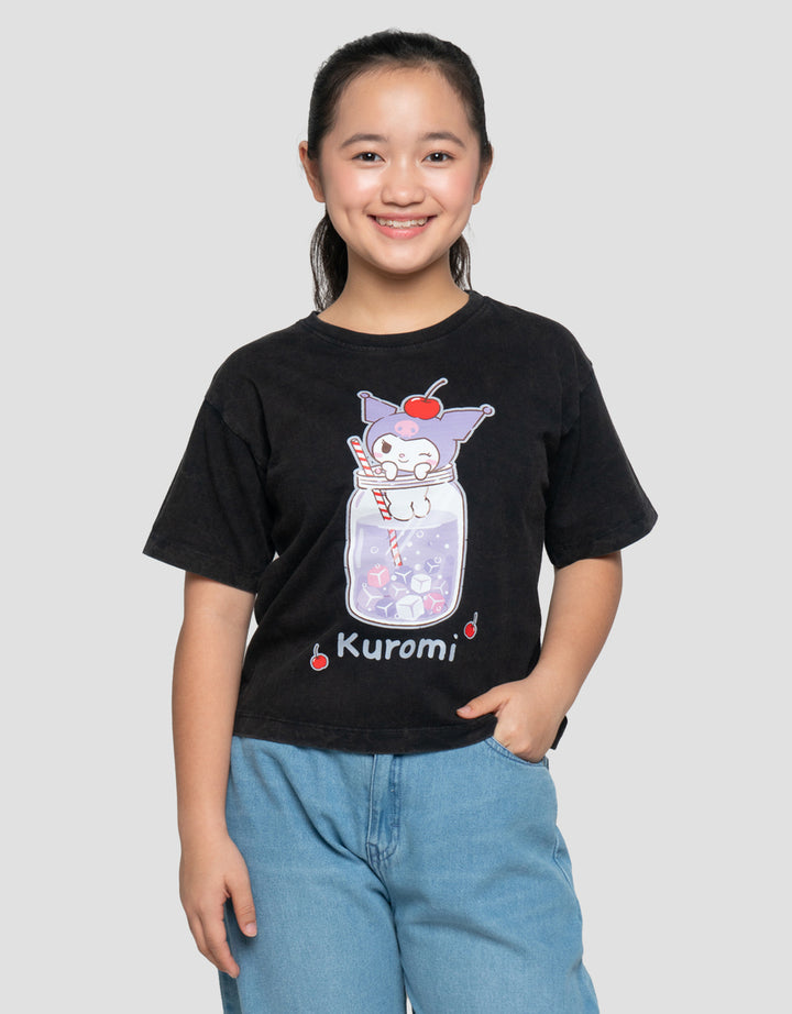 CHARACTER KUROMI WASHED PRINT KAOS ANAK PEREMPUAN