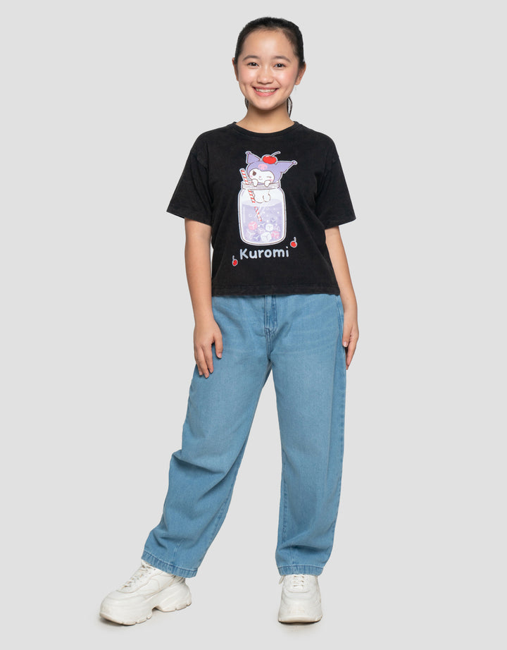 CHARACTER KUROMI WASHED PRINT KAOS ANAK PEREMPUAN