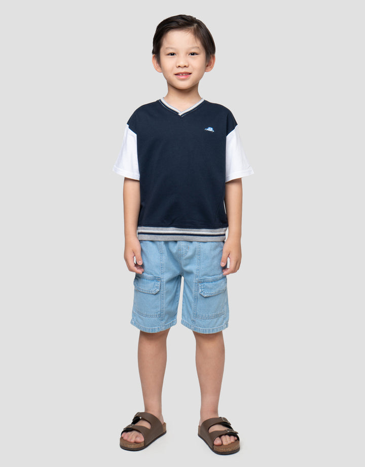 LITTLE M CUT SEWN COMBI KAOS OVERSIZE ANAK LAKI-LAKI