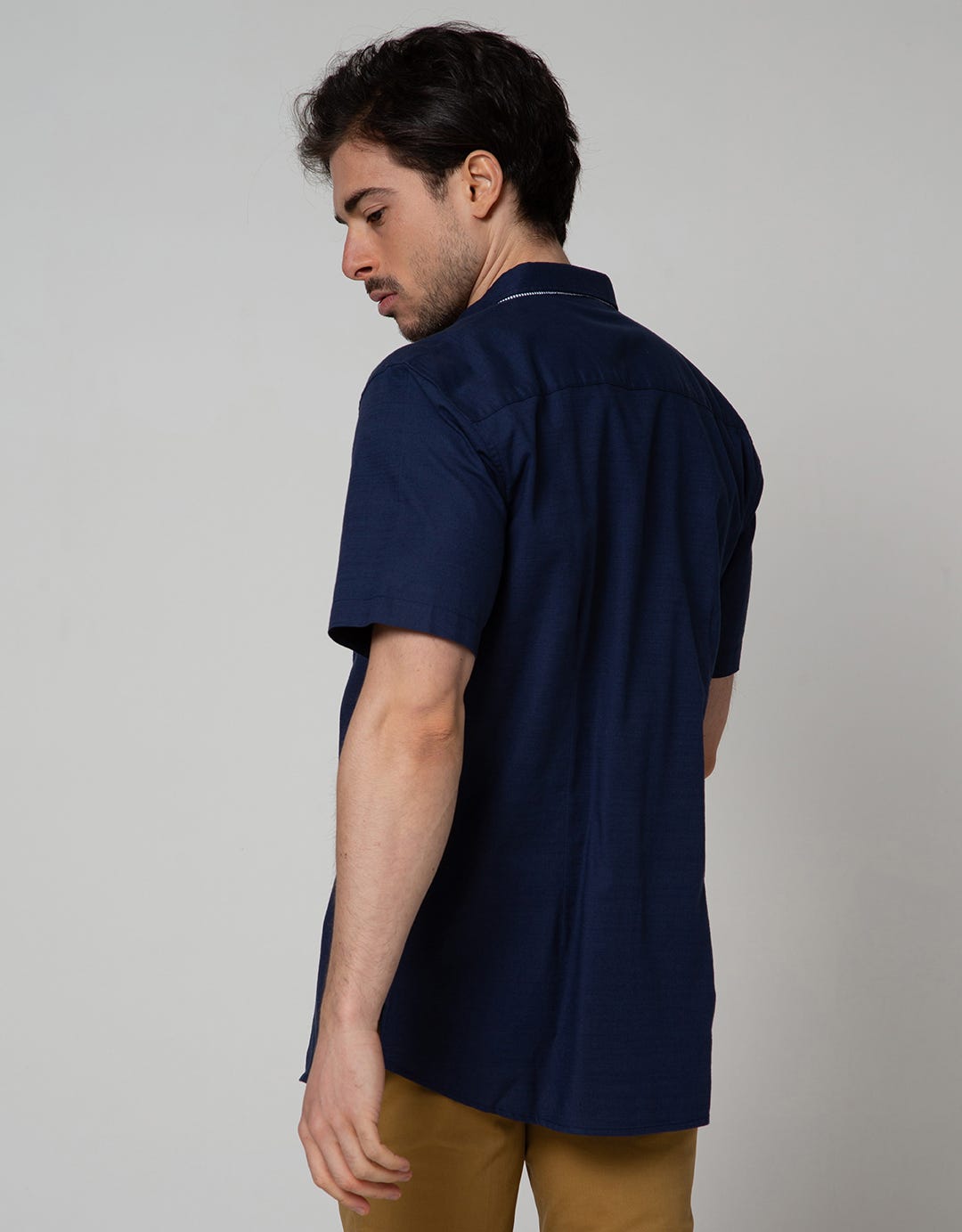 Details Short Sleeve Shirt Slub With Pocket