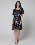 Nevada Midi Dress Lengan Pendek Creative Painting