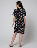 Nevada Midi Dress Lengan Pendek Creative Painting