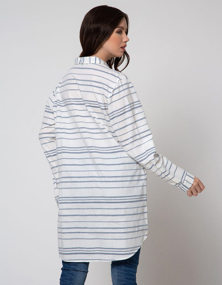 Cardinal Femme Kemeja Print Garis
