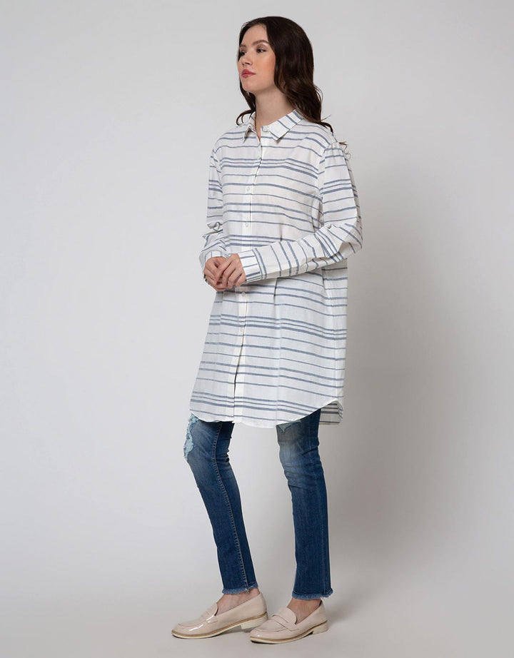 Cardinal Femme Kemeja Print Garis