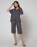 St. Yves Short Sleeve Pyjama Capri Stripe