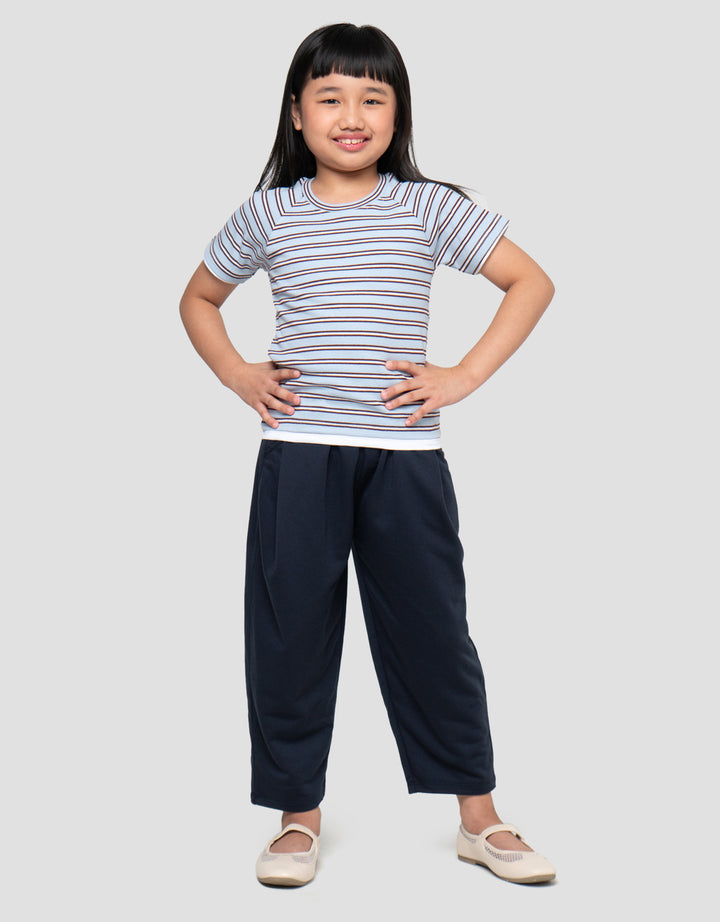 LITTLE M RIB STRIPE KAOS ANAK PEREMPUAN