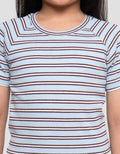 LITTLE M RIB STRIPE KAOS ANAK PEREMPUAN