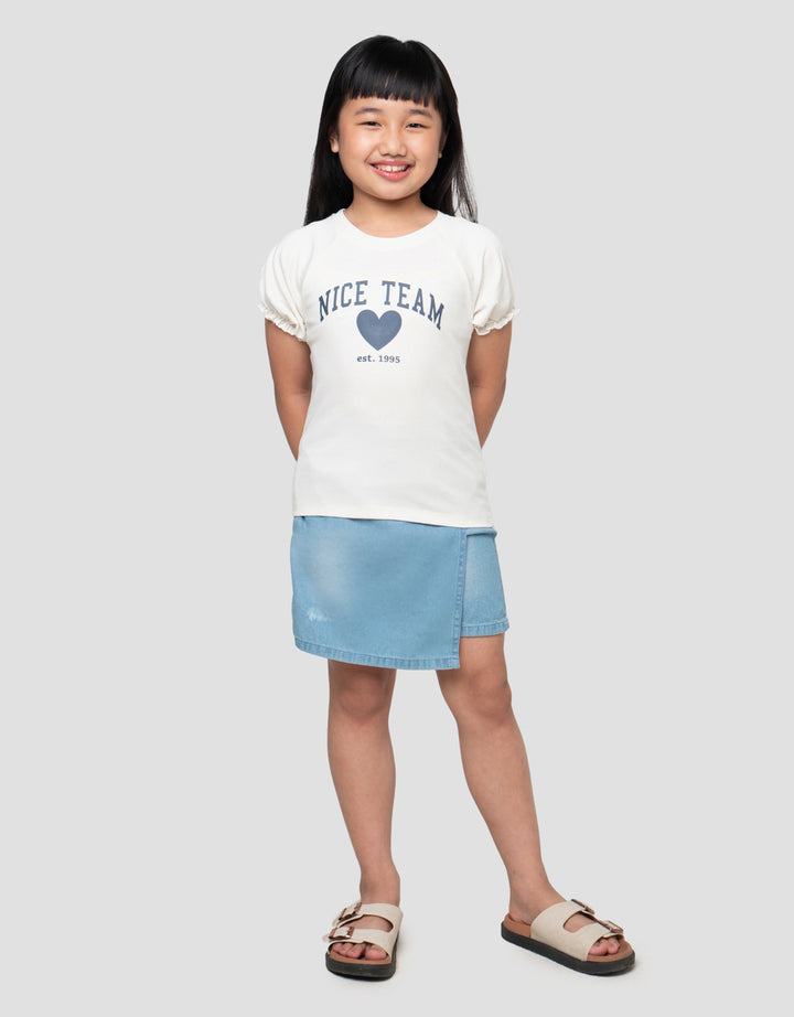 LITTLE M NICE TEAM PRINT KAOS ANAK PEREMPUAN