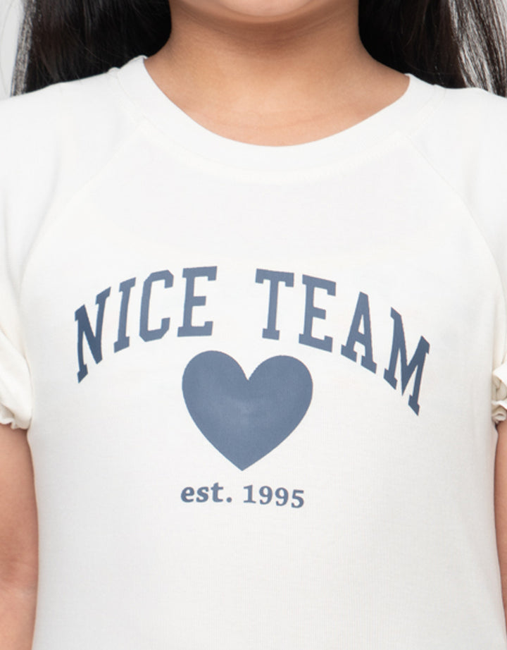 LITTLE M NICE TEAM PRINT KAOS ANAK PEREMPUAN
