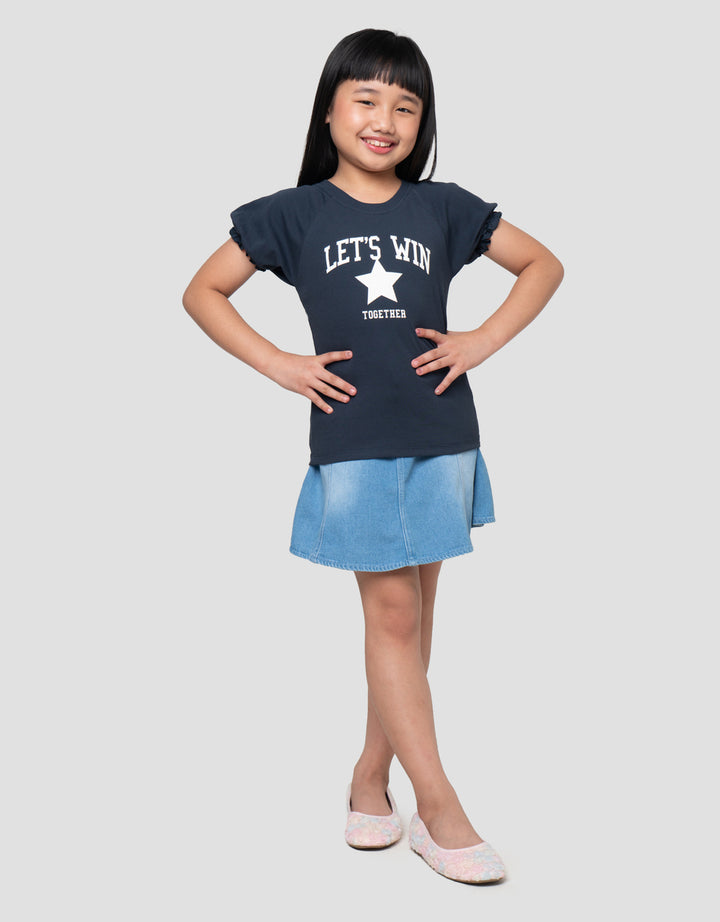 LITTLE M LETS WIN PRINT KAOS ANAK PEREMPUAN