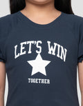 LITTLE M LETS WIN PRINT KAOS ANAK PEREMPUAN