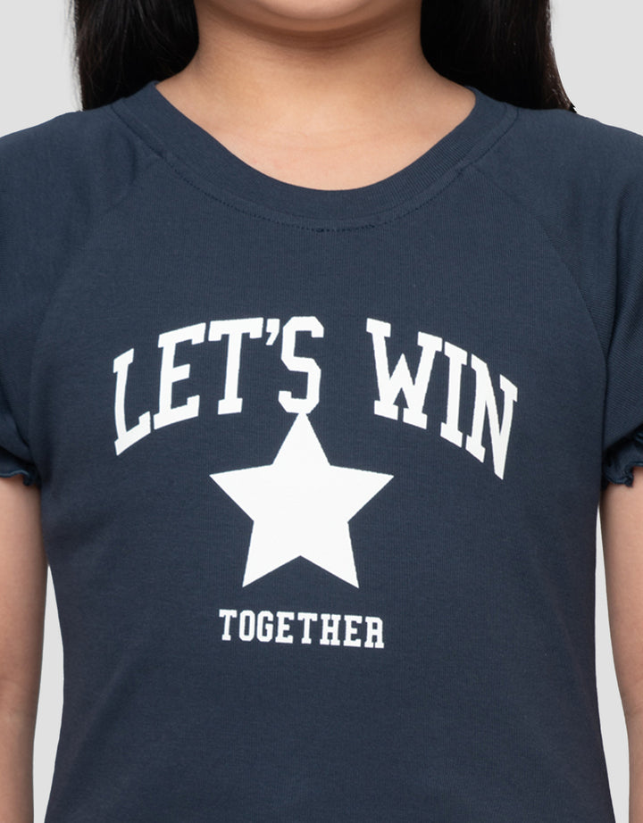 LITTLE M LETS WIN PRINT KAOS ANAK PEREMPUAN