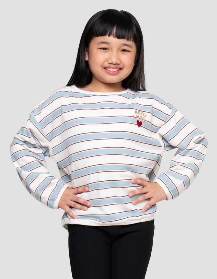 LITTLE M STRIPE KAOS ANAK PEREMPUAN