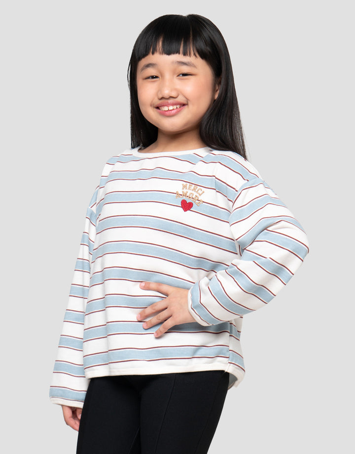 LITTLE M STRIPE KAOS ANAK PEREMPUAN