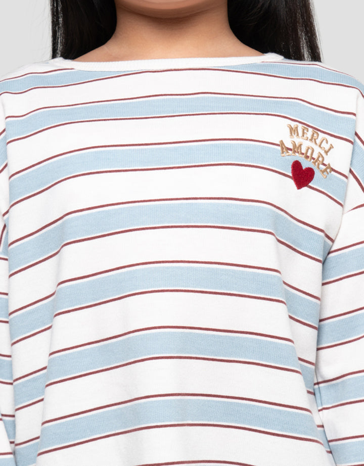 LITTLE M STRIPE KAOS ANAK PEREMPUAN