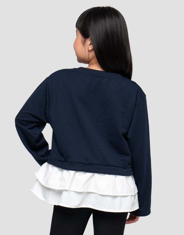 LITTLE M APLIKASI PITA SWEATER ANAK PEREMPUAN