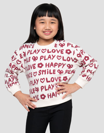 LITTLE M LOVE HAPPY SWEATER ANAK PEREMPUAN
