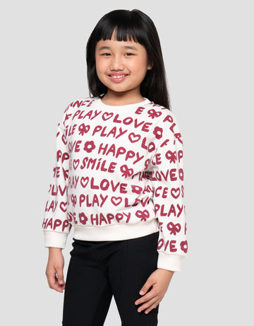 LITTLE M LOVE HAPPY SWEATER ANAK PEREMPUAN