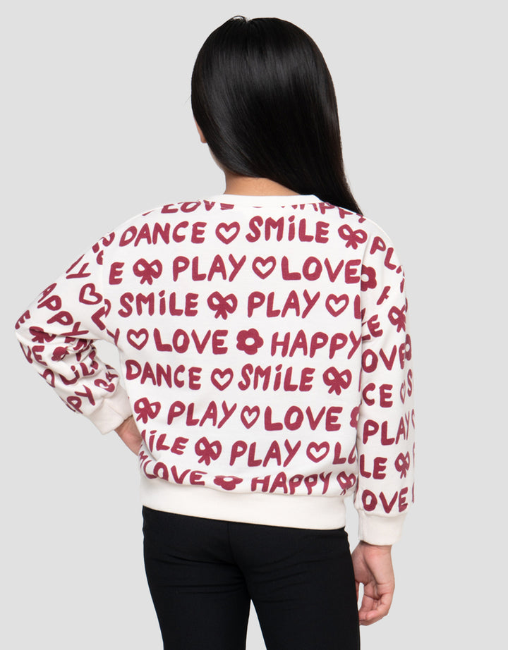 LITTLE M LOVE HAPPY SWEATER ANAK PEREMPUAN