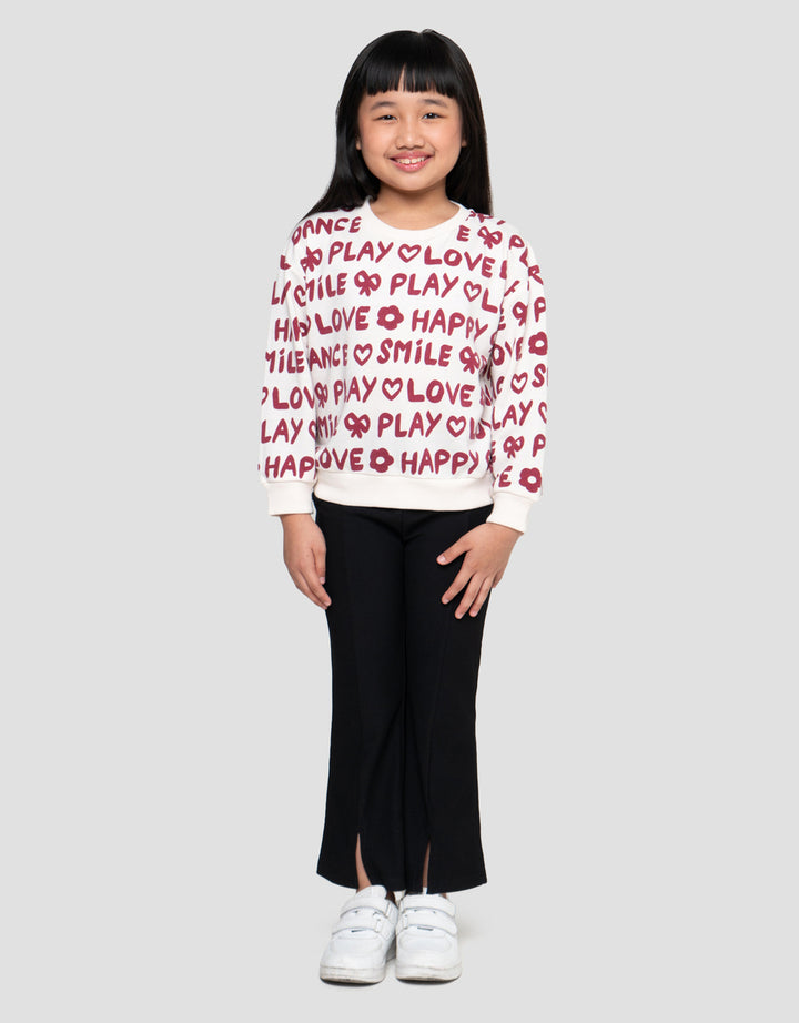 LITTLE M LOVE HAPPY SWEATER ANAK PEREMPUAN
