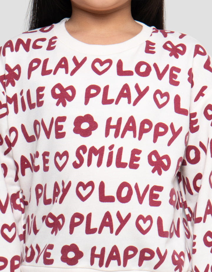 LITTLE M LOVE HAPPY SWEATER ANAK PEREMPUAN