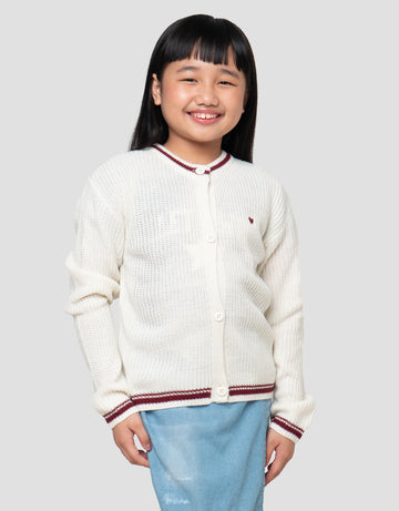 LITTLE M BORDIR HEART CARDIGAN RAJUT ANAK PEREMPUAN